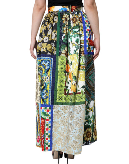 Multicolor Patchwork Sicily Long Maxi Skirt