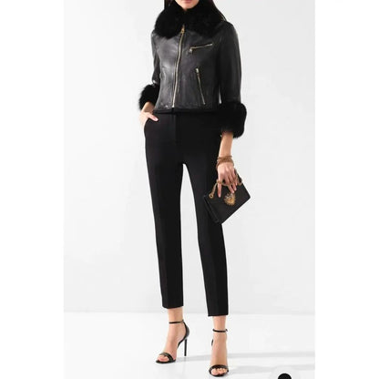 Black Leather Di Lambskin Jackets & Coat