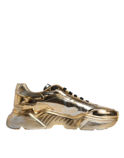 Gold Leather Daymaster Low Top Sneakers Shoes