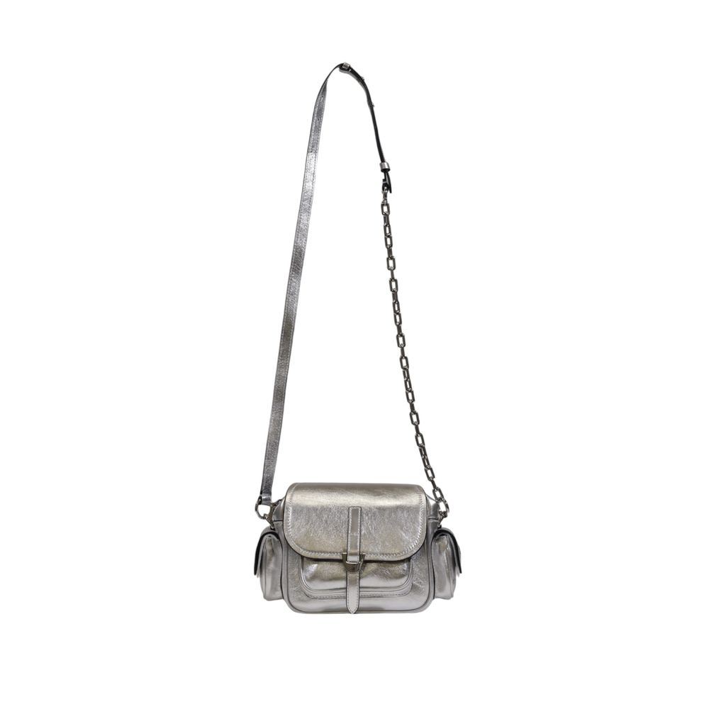 Silver Leather Handbag