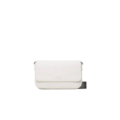 White Synthetic Leather Handbag