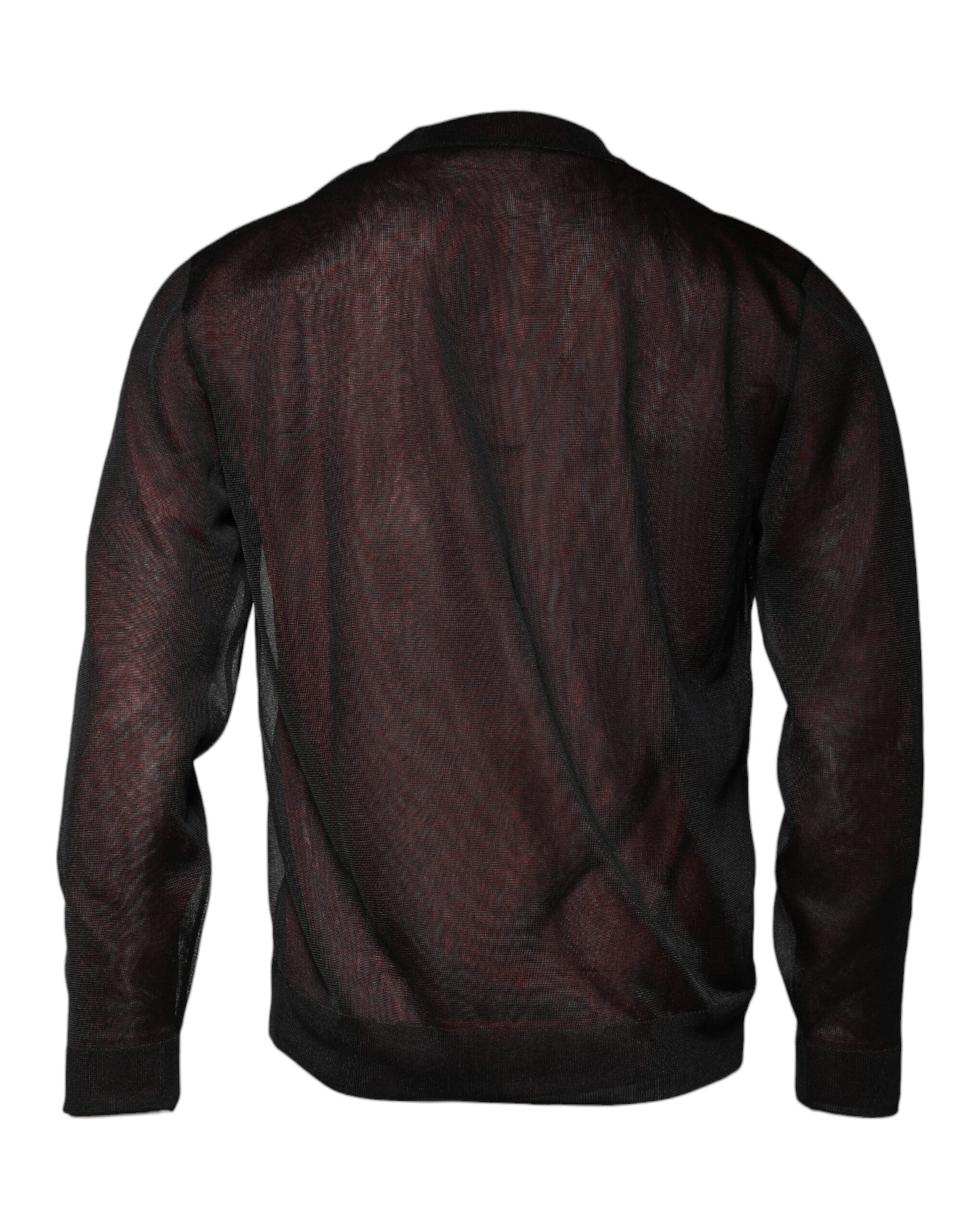 Maroon Polyester Crew Neck Pullover Sweater