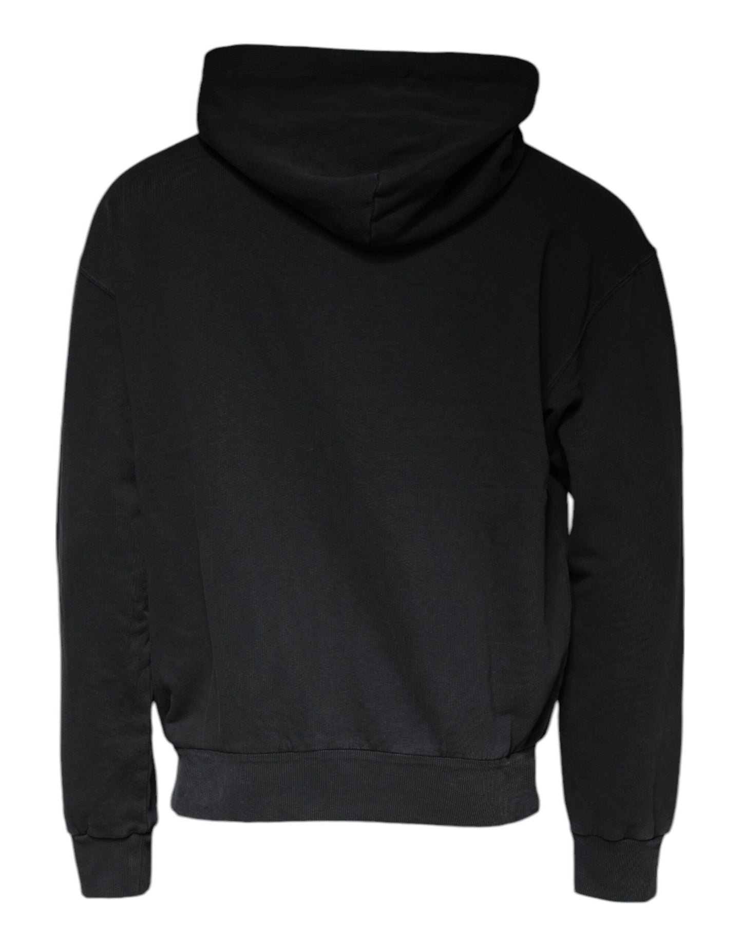 Black Logo Plaque Hooded Full Zip Sweater