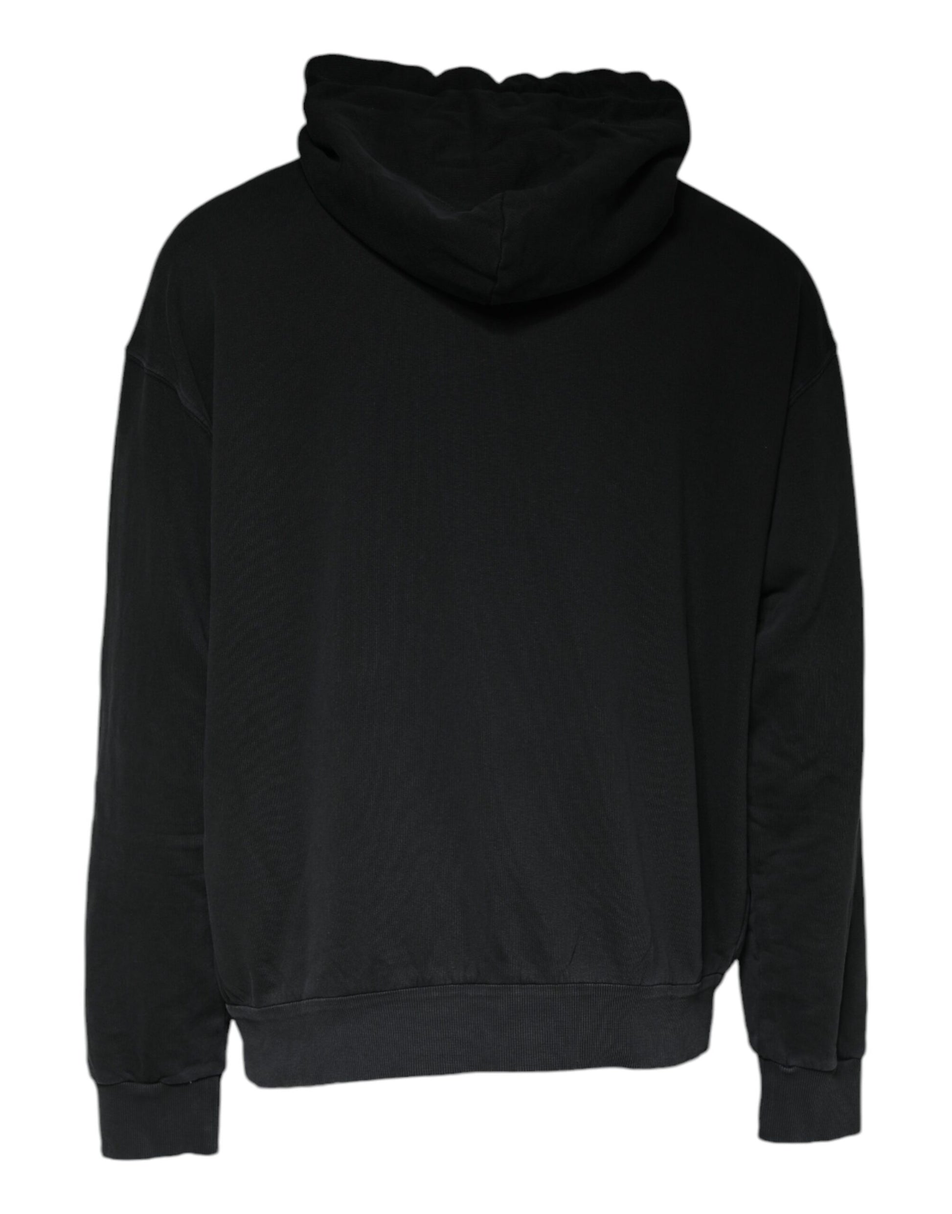 Black Logo Plaque Hooded Full Zip Sweater