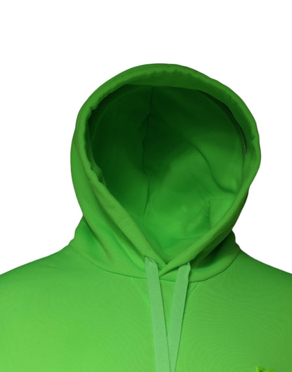 Green Logo Hooded Pullover Sweatshirt Sweater