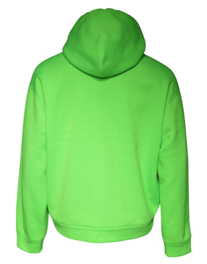 Green Logo Hooded Pullover Men Sweatshirt Sweater