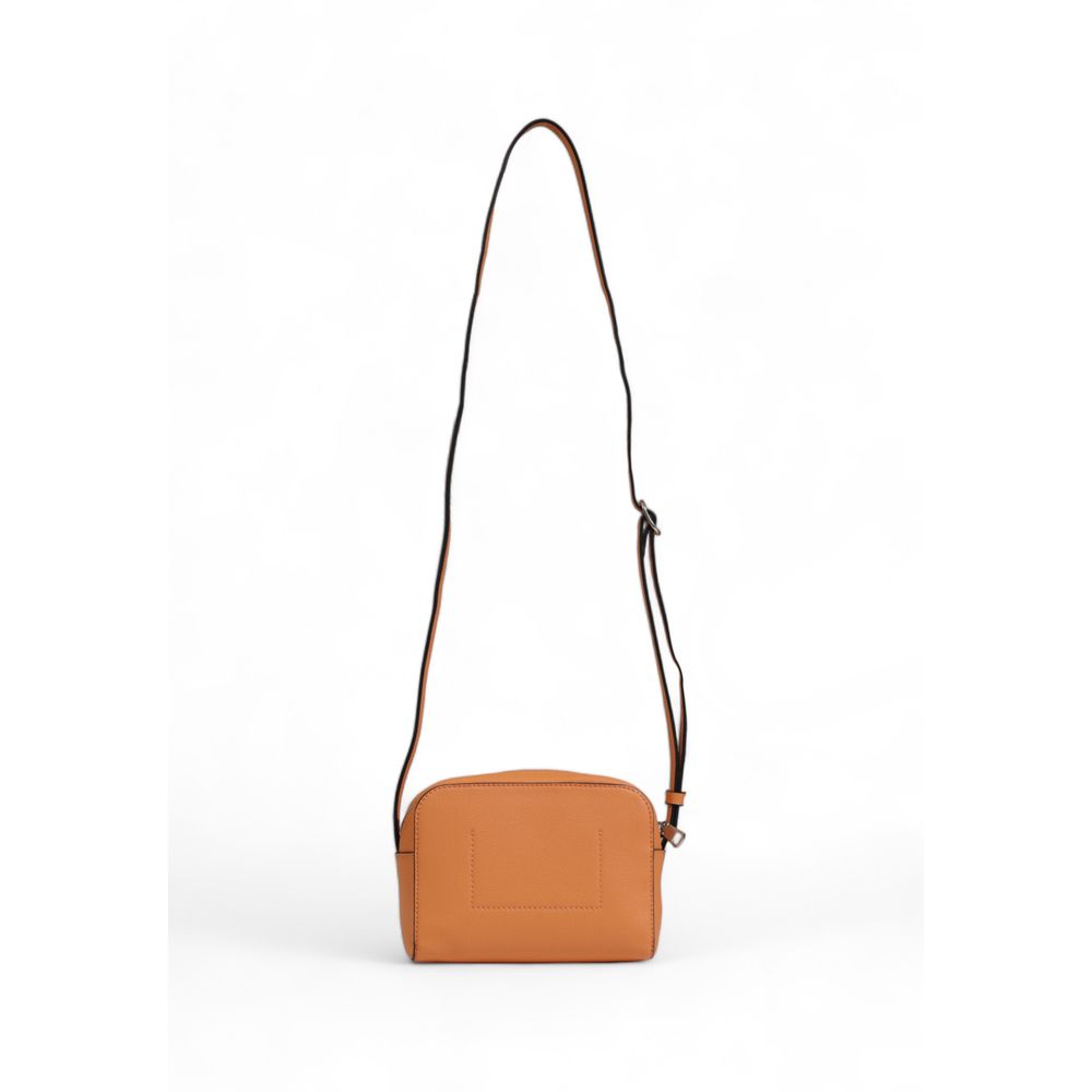 Orange Synthetic Leather Handbag