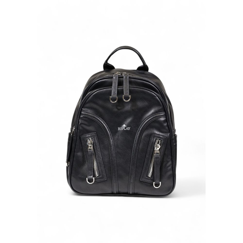 Black Polyester Backpack