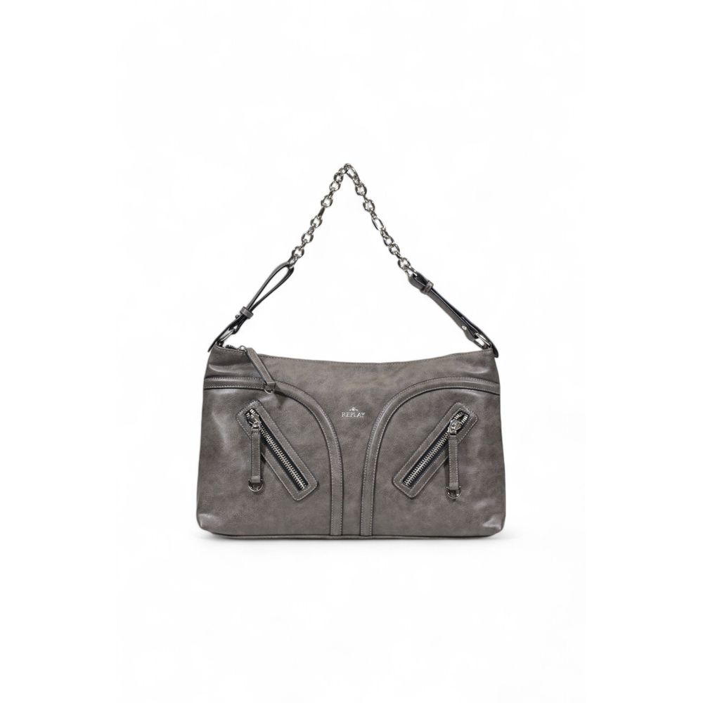 Gray Polyester Handbag