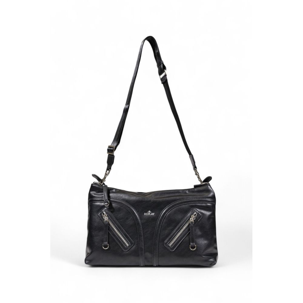 Black Polyester Handbag