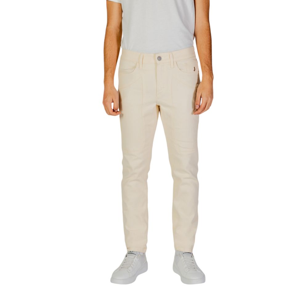 Cream Cotton Jeans & Pant