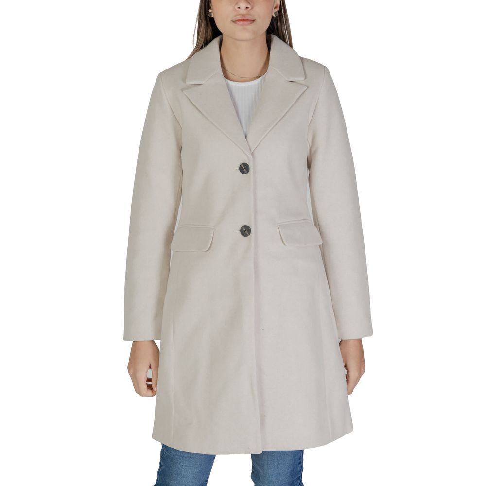 Beige Polyester Jackets & Coat