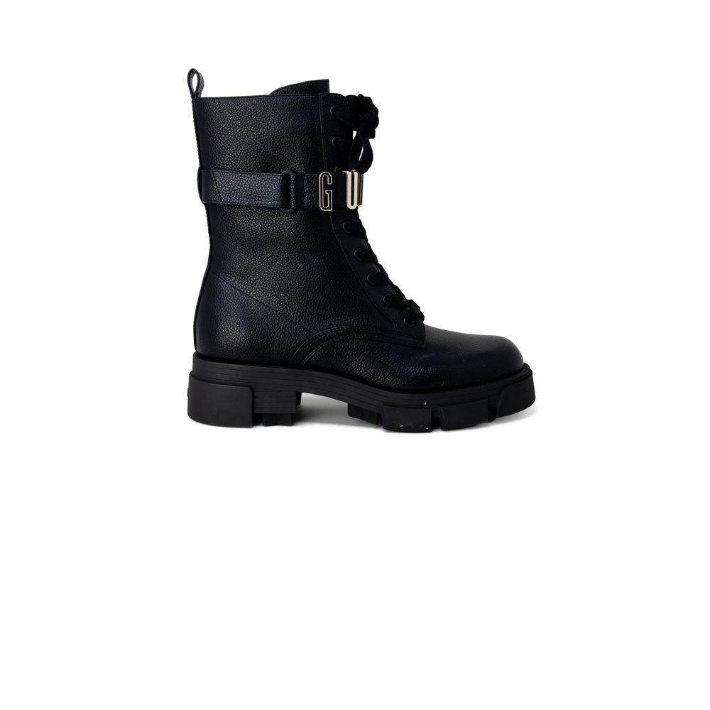 Black Synthetic Leather Boot