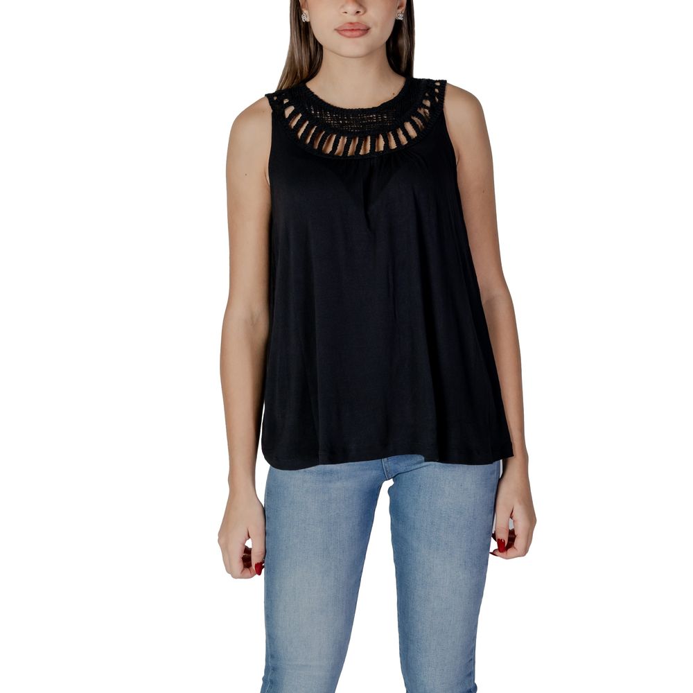 Black Viscose Tops & T-Shirt