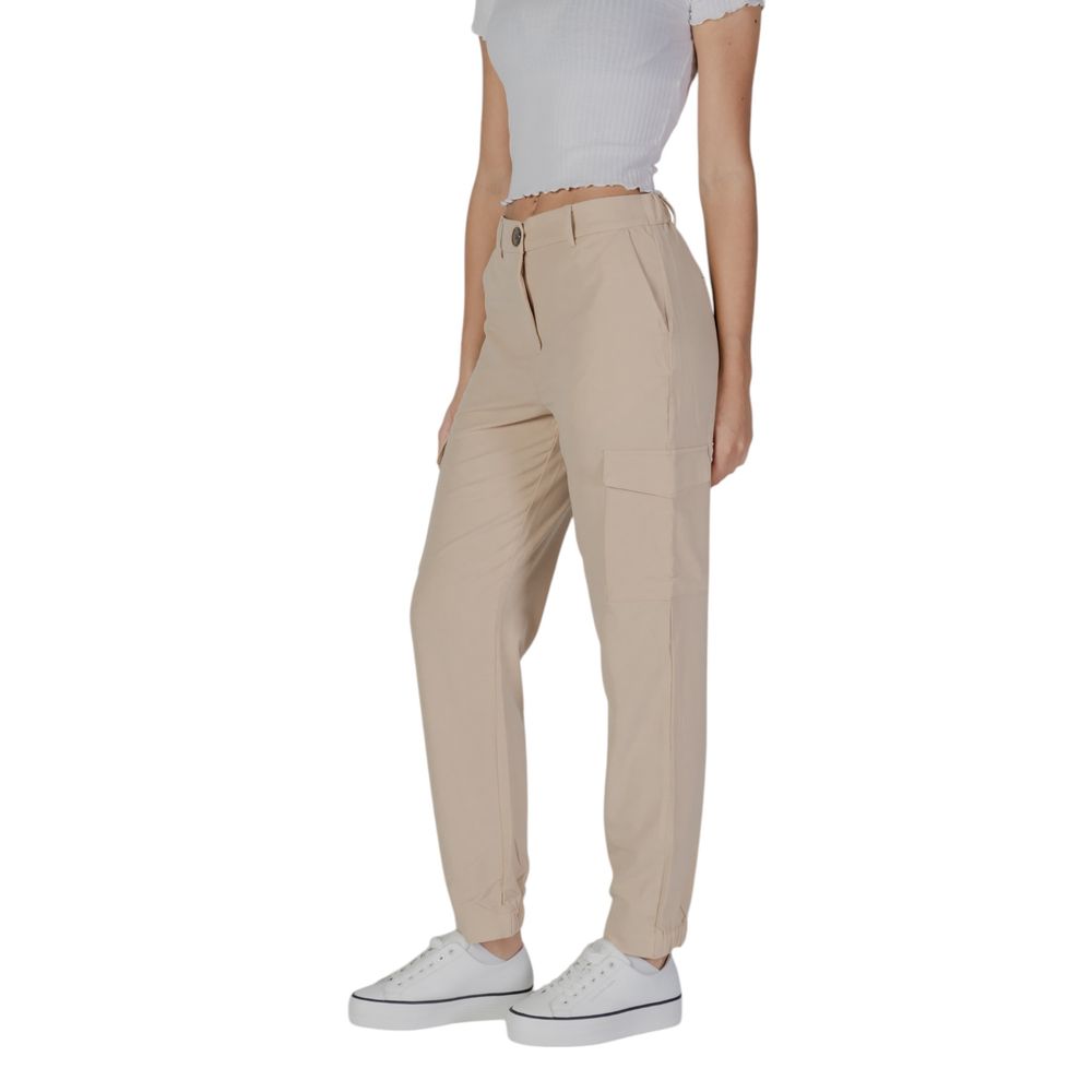 Beige Polyester Jeans & Pant