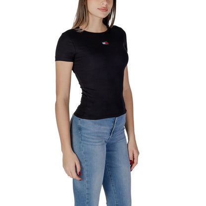 Black Cotton Rigenerato Tops & T-Shirt