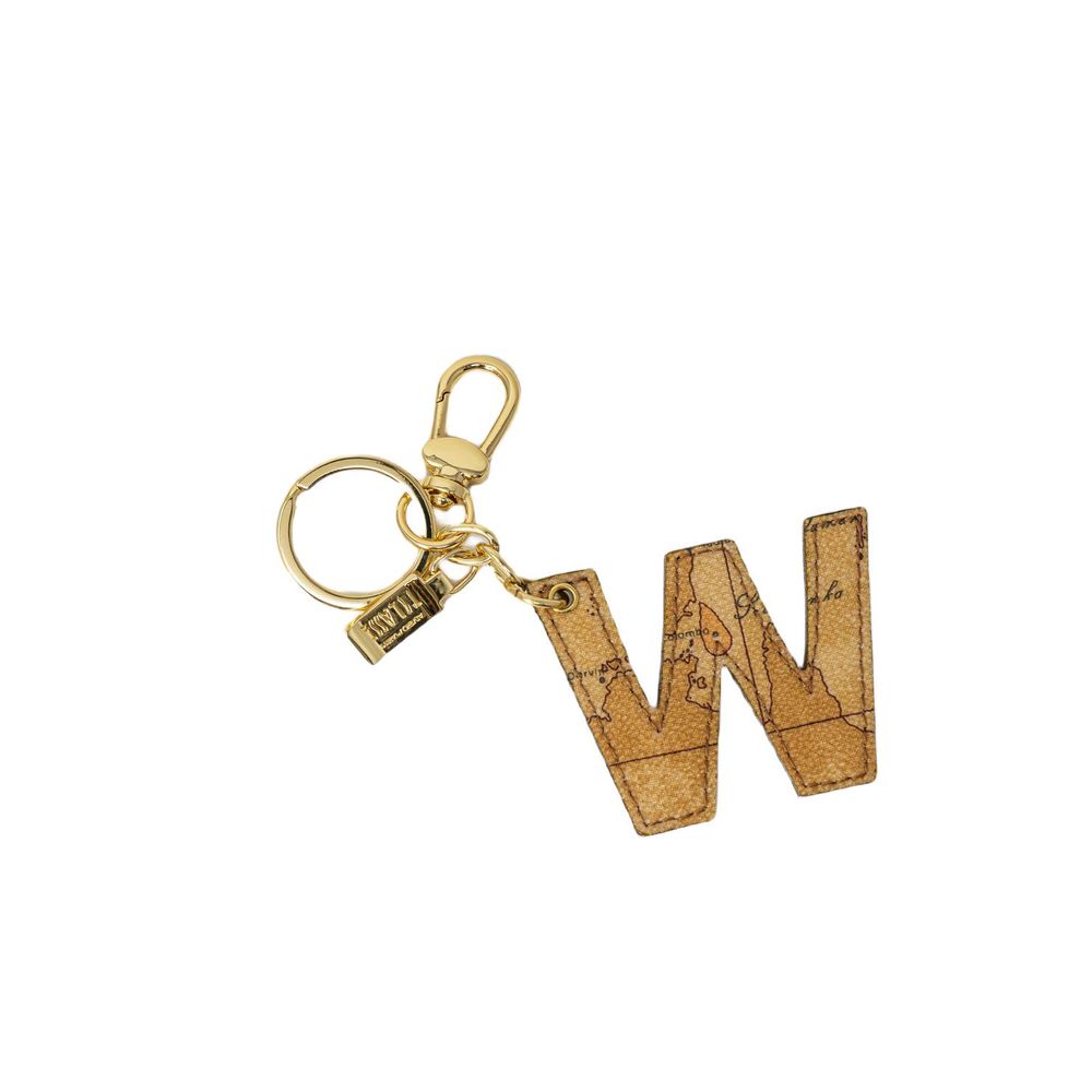 Beige Leather Keychain