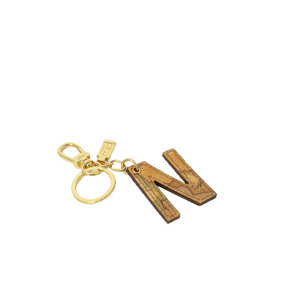 Beige Leather Keychain