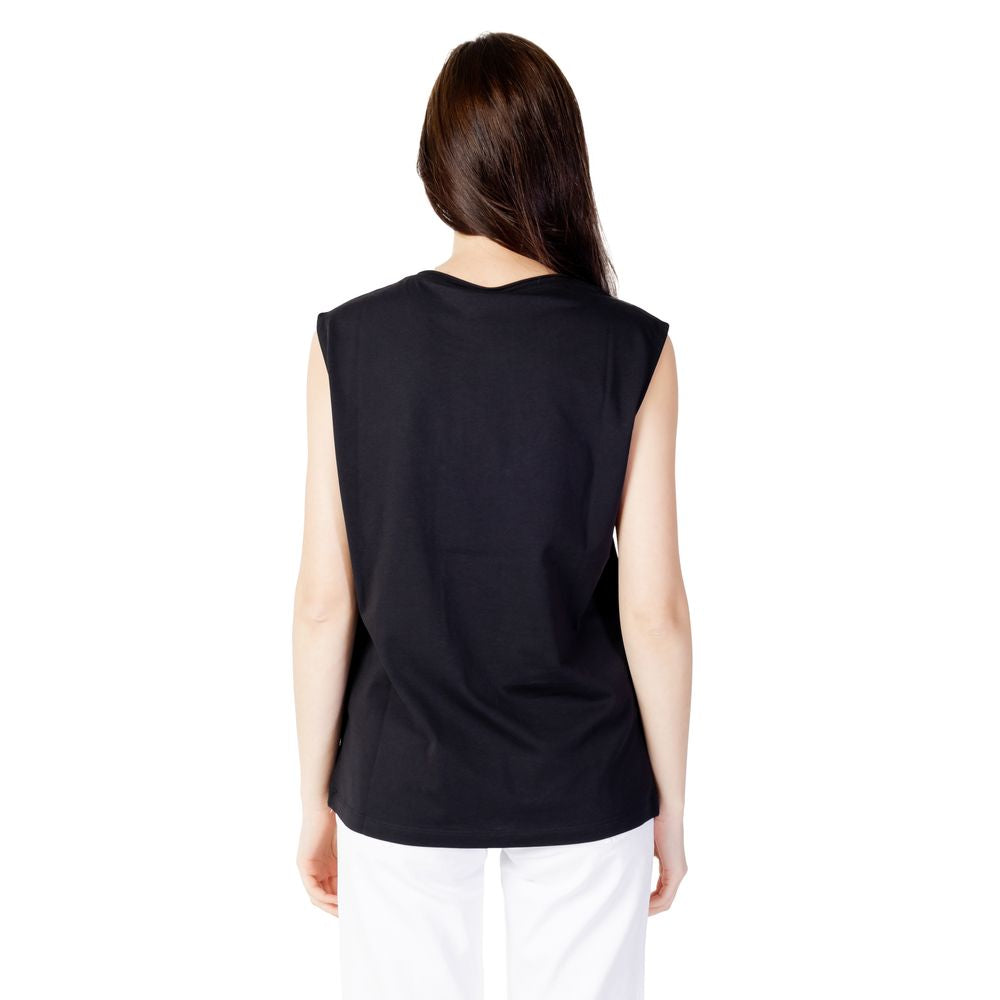 Black Cotton Tops & T-Shirt