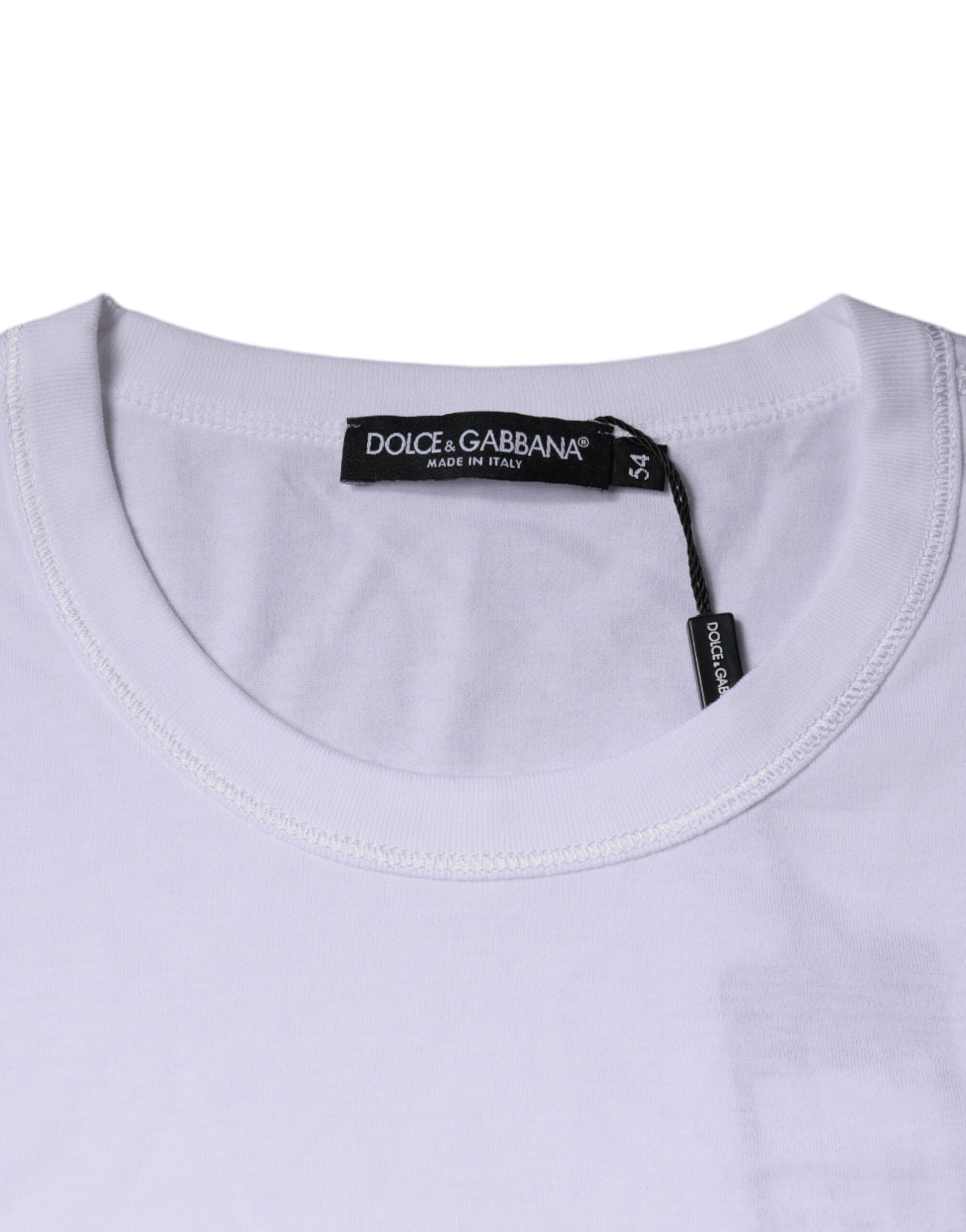 White Cotton Round Neck Short Sleeve T-shirt