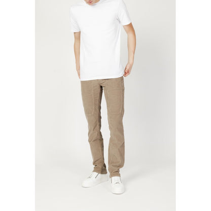 Beige Cotton Jeans & Pant