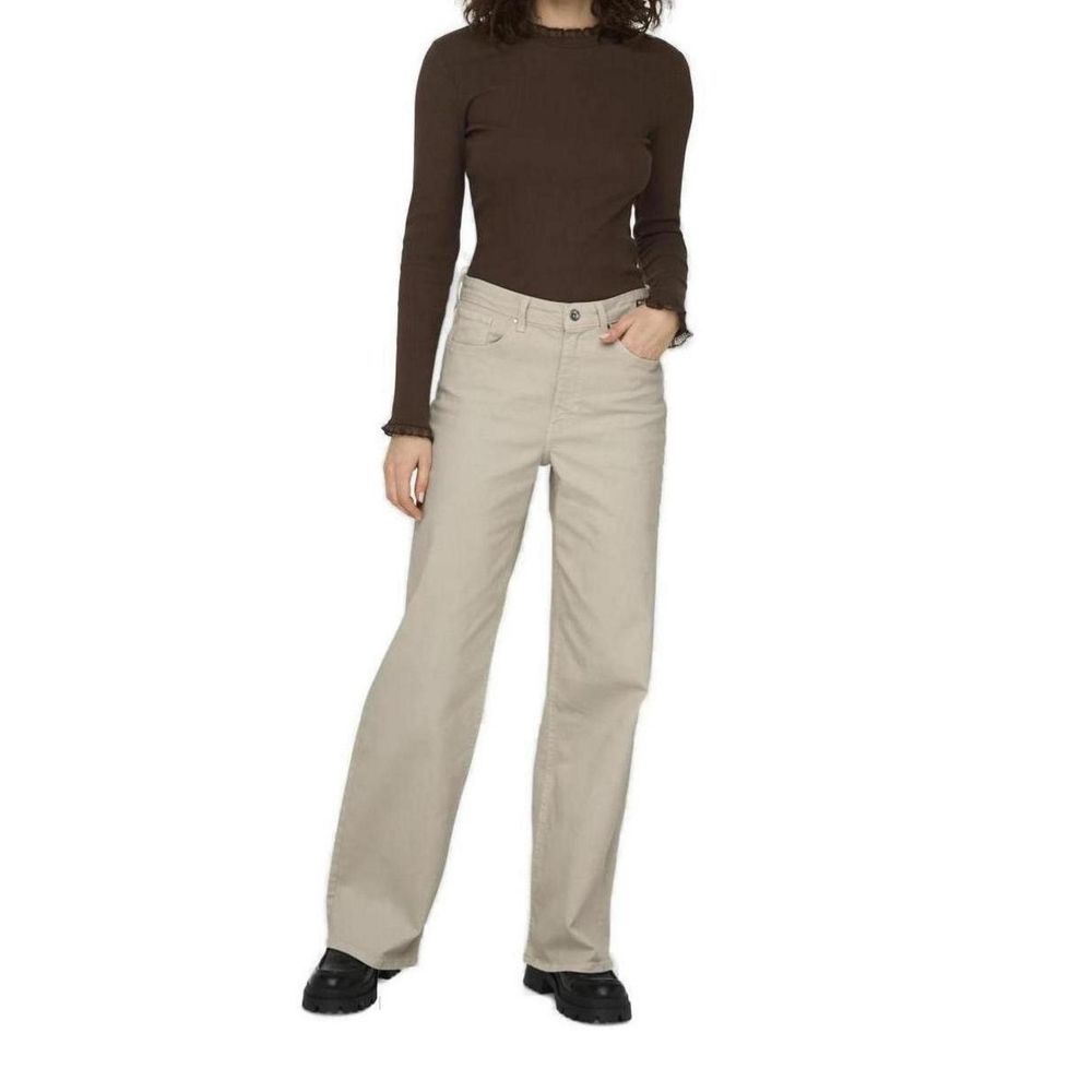 Beige Cotton Jeans & Pant