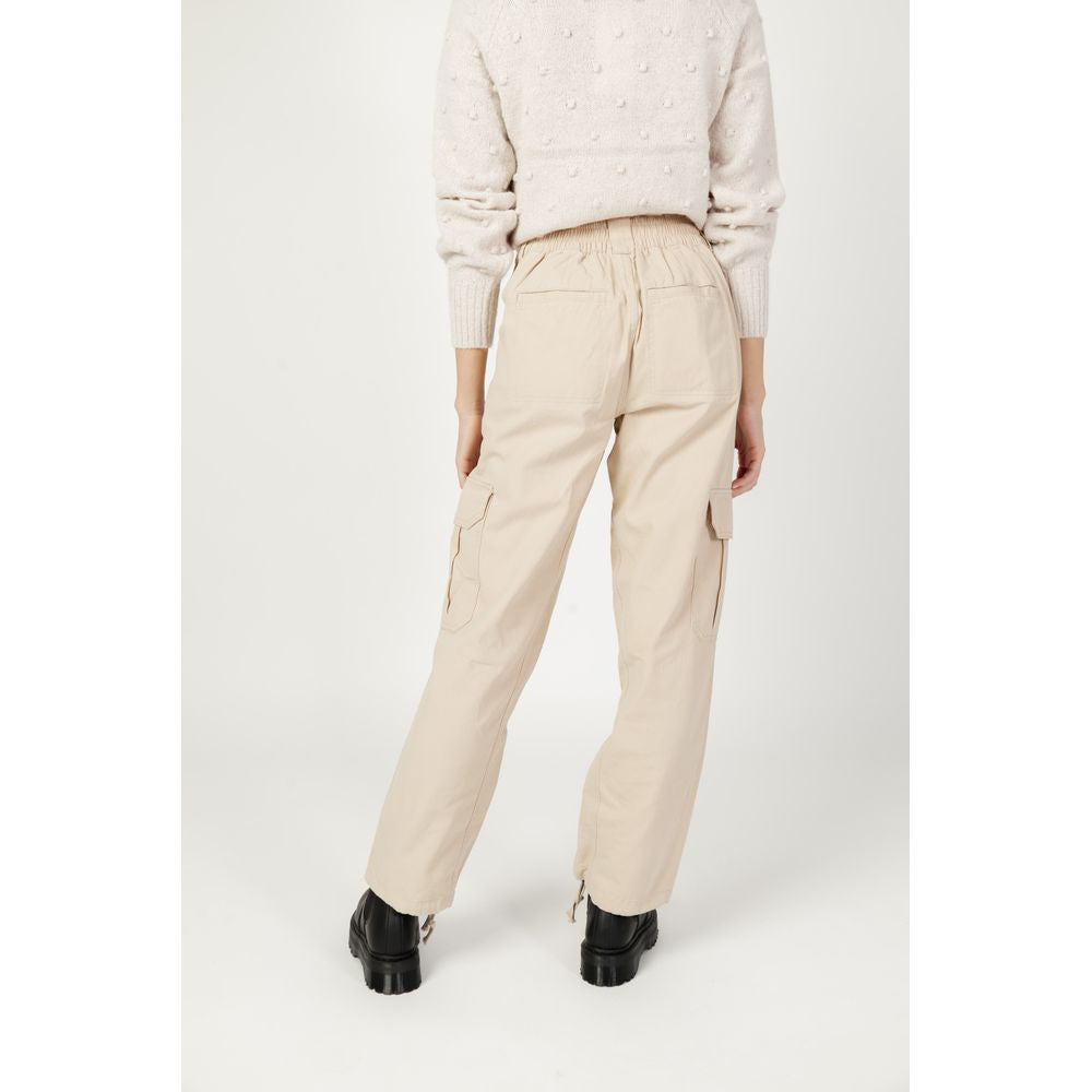 Beige Cotton Jeans & Pant