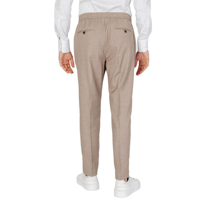 Beige Polyester Jeans & Pant