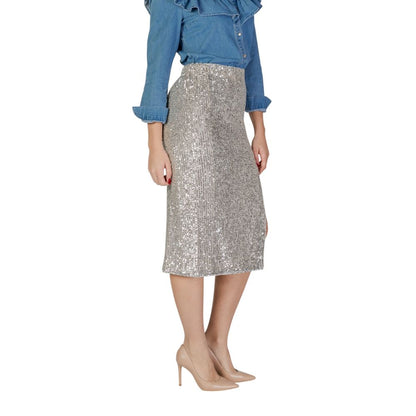 Silver Polyester Skirt