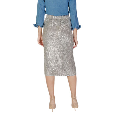 Silver Polyester Skirt