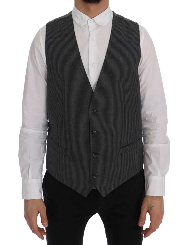 Elegant Gray Waistcoat Vest