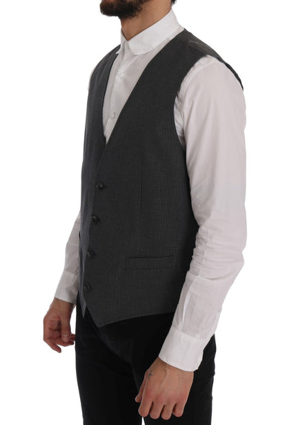 Elegant Gray Waistcoat Vest