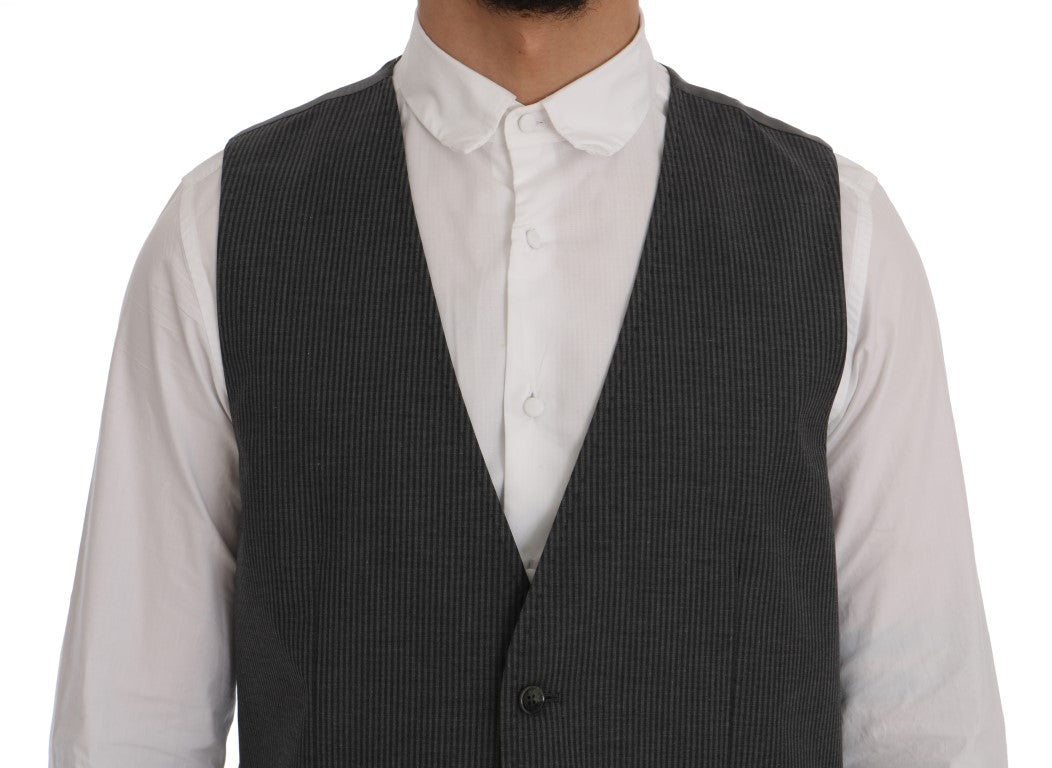 Elegant Gray Waistcoat Vest