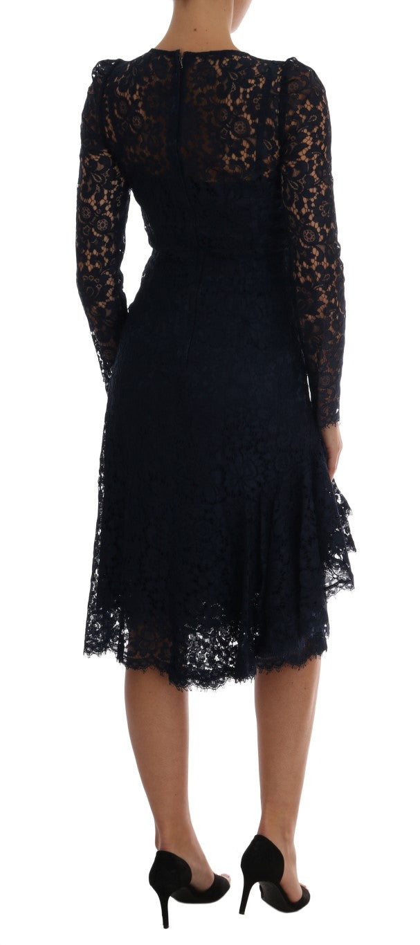 Elegant Floral Lace A-Line Dress