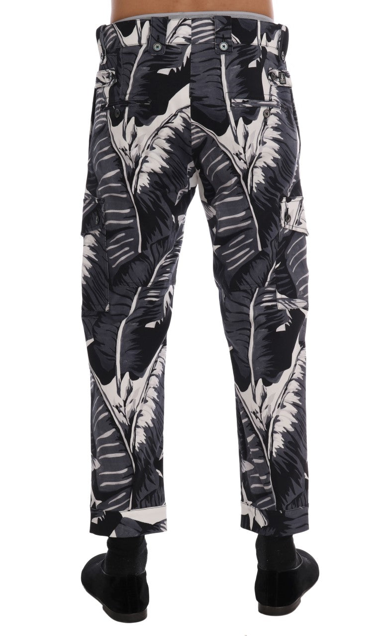 Elegant Capri Casual Pants in Banana Leaf Print