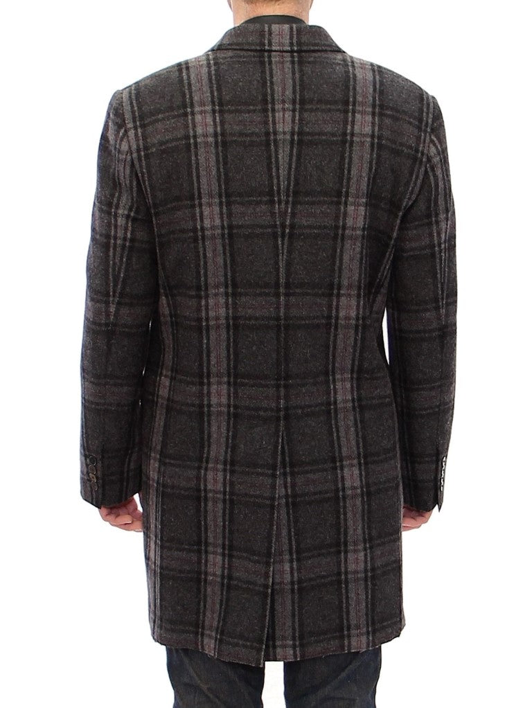 Sicilia Checkered Wool Blend Coat