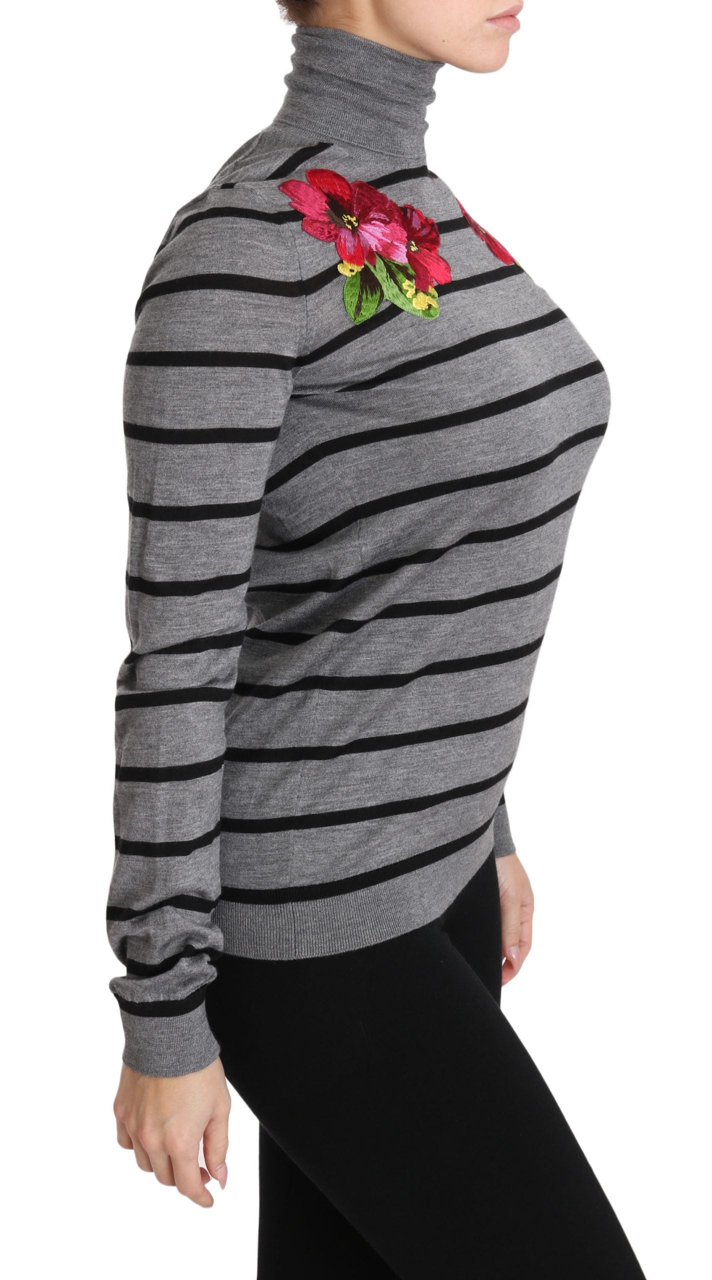 Elegant Embroidered Cashmere-Silk Sweater