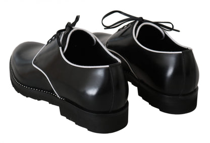 Elegant Black Leather Derby Dress Shoes