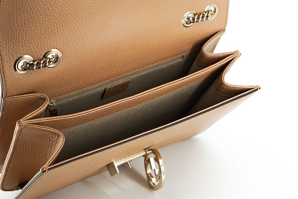 Elegant Beige Calf Leather Shoulder Bag