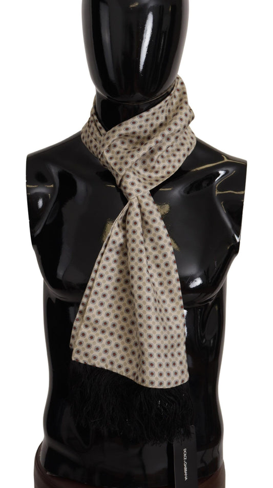 Elegant Cream Silk Men's Scarf