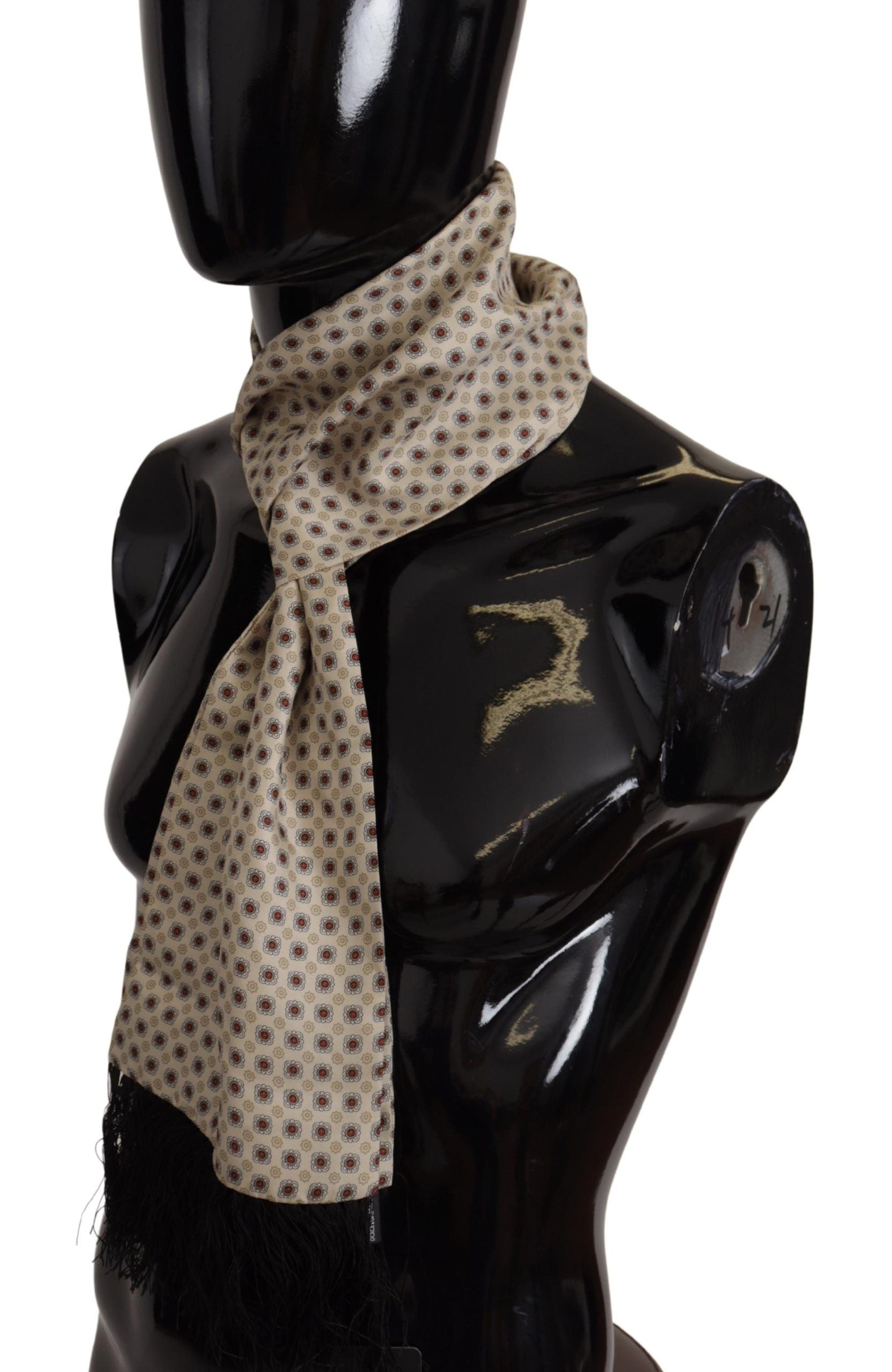 Elegant Cream Silk Men's Scarf