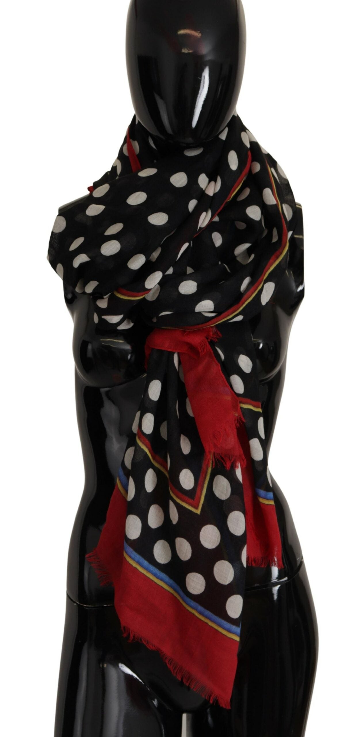 Elegant Silk-Cashmere Polka Dot Scarf