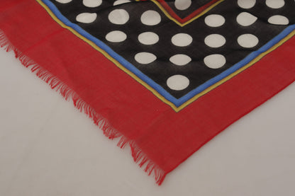 Elegant Silk-Cashmere Polka Dot Scarf