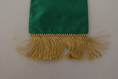 Elegant Green Silk Blend Men's Scarf