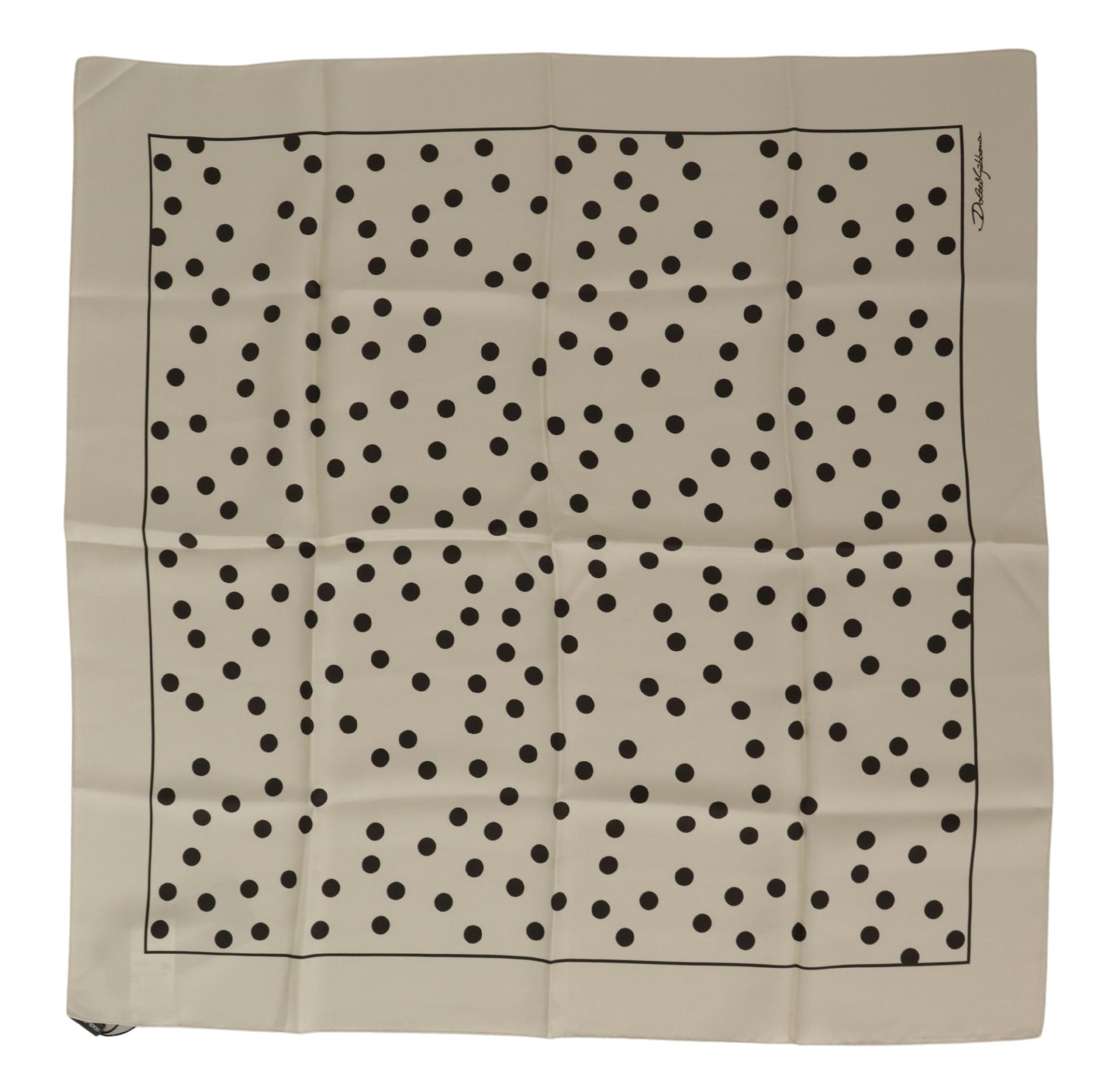 Elegant Polka Dot Silk Square Scarf