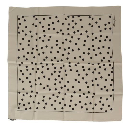 Elegant Polka Dot Silk Square Scarf