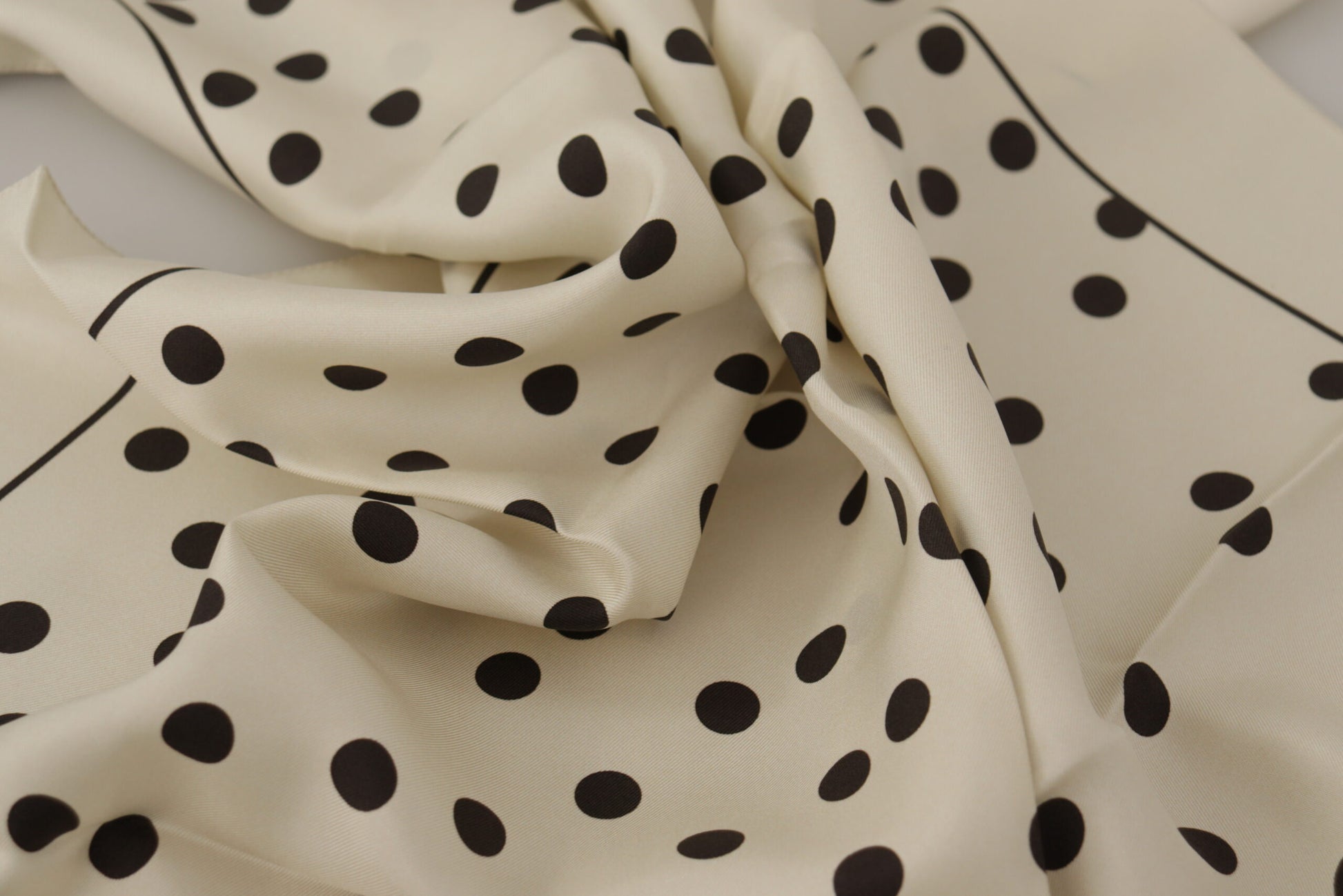 Elegant Polka Dot Silk Square Scarf