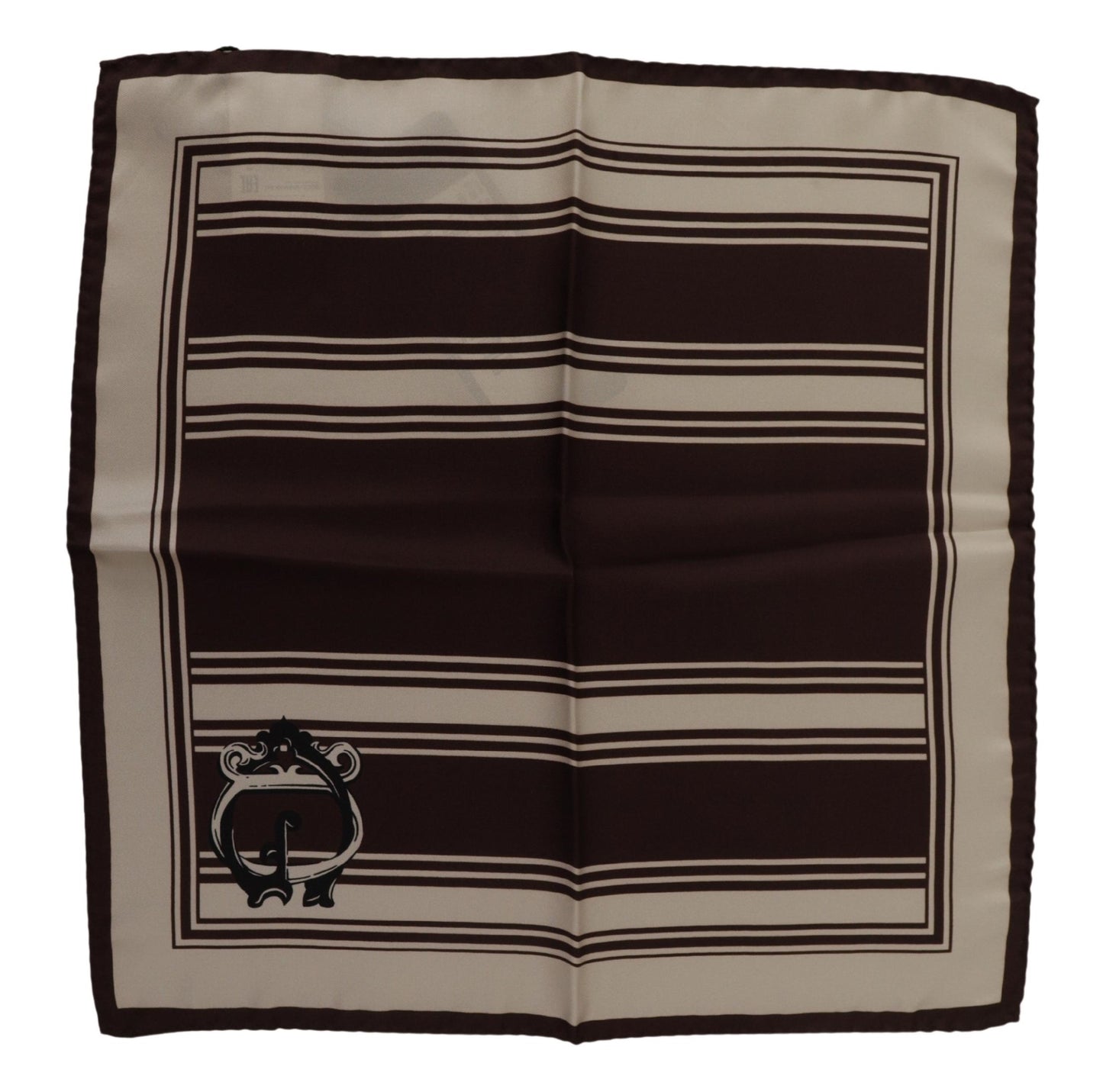 Silk Striped Brown Square Men's Scarf