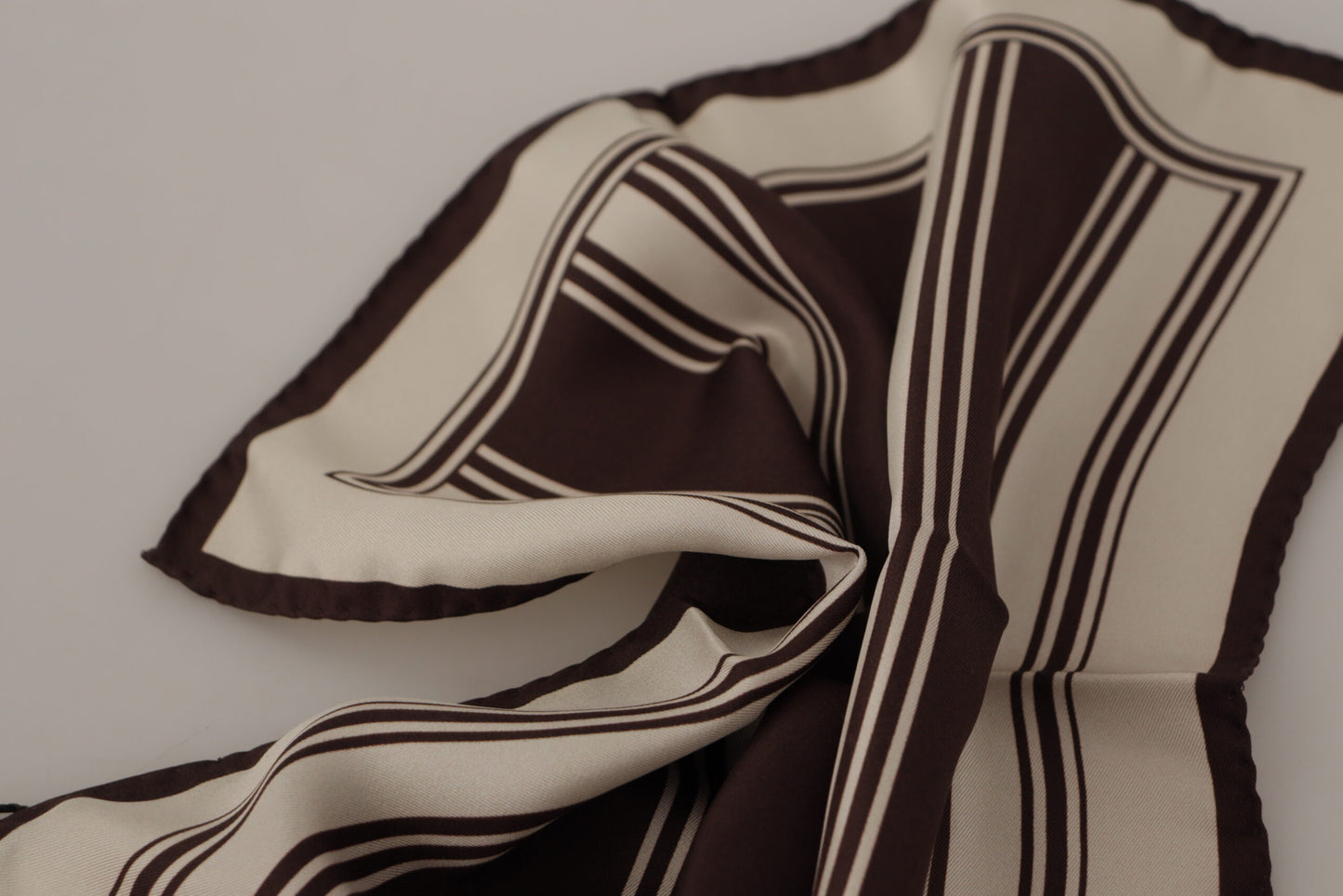 Silk Striped Brown Square Men's Scarf