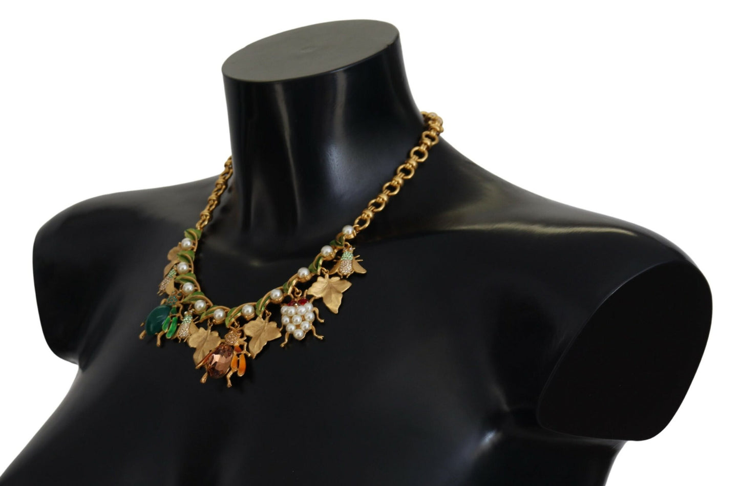 Multicolor Crystal Gold Statement Necklace